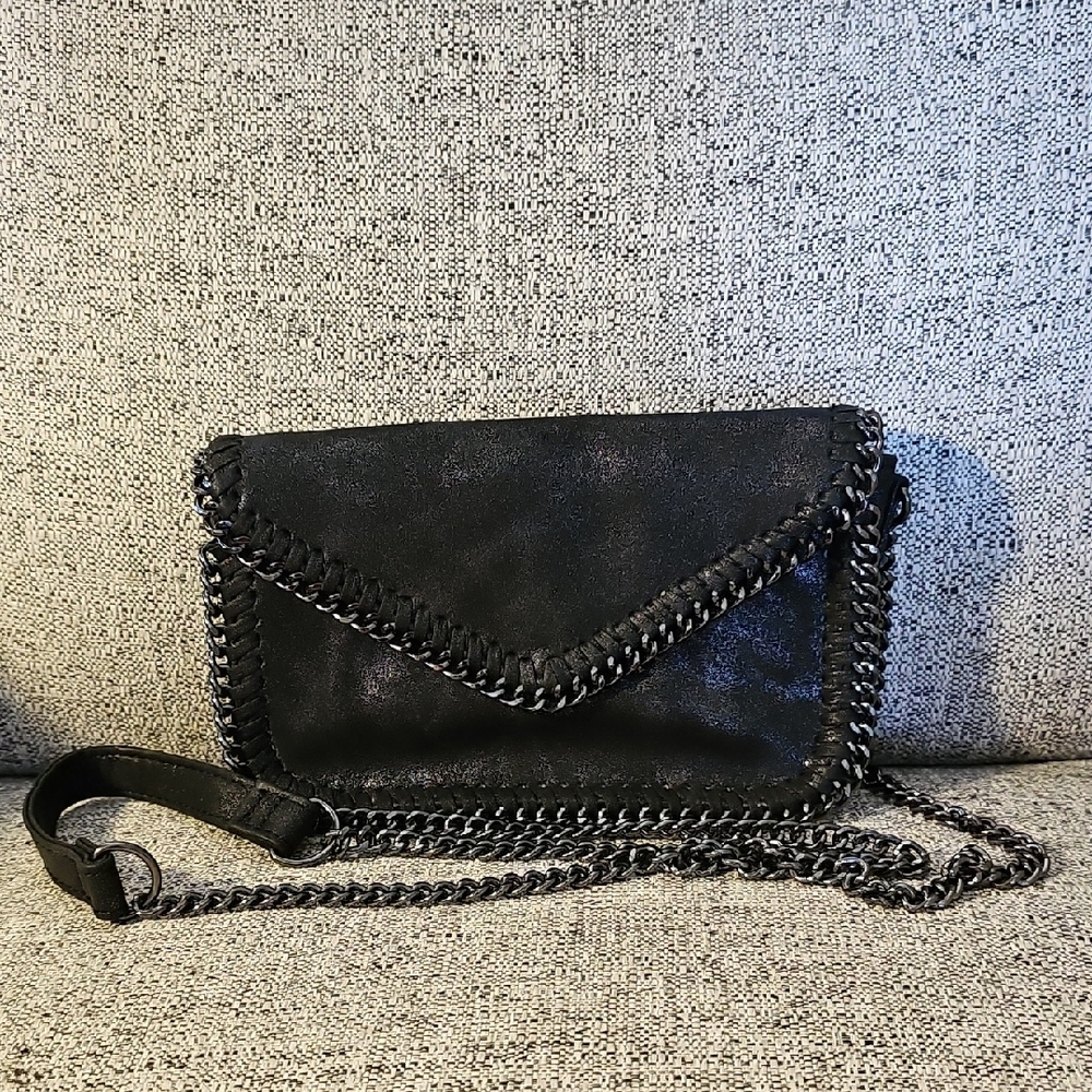 Sondra Roberts Black Chain-Trimmed Women's Bag